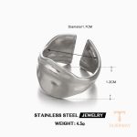 تصویر محصول انگشتر هندسی آبکاری طلای ۱۸ عیار نگین‌دار برند مایا استون کد R1238