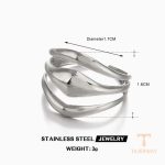 تصویر محصول انگشتر هندسی آبکاری طلای ۱۸ عیار نگین‌دار برند مایا استون کد R1254