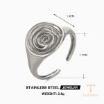 تصویر محصول انگشتر هندسی آبکاری طلای ۱۸ عیار نگین‌دار برند مایا استون کد R1260