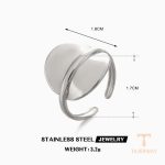 زاویه دیگر انگشتر استیل ضدزنگ آبکاری طلای ۱۸ عیار برند مایا استون کد R1266