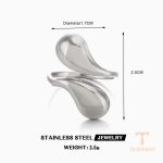 نمای بیشتر انگشتر طرح قطره‌ای نگین‌دار زنانه کد R1272