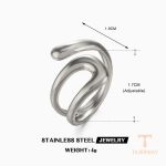 تصویر محصول انگشتر هندسی آبکاری طلای ۱۸ عیار نگین‌دار برند مایا استون کد R1278