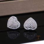گوشواره مس ضد حساسیت آبکاری طلای ۱۸ عیار نگین اتمی برند مایا استون کد MY0034