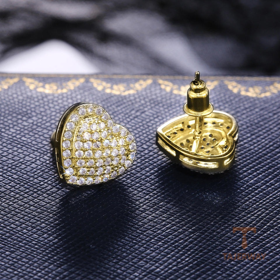 نمای مدل قفل و اتصالات گوشواره آبکاری طلای ۱۸ عیار کد MY0034