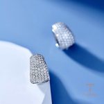 نمای مدل قفل و اتصالات گوشواره آبکاری طلای سفید (رادیوم) کد MY0041
