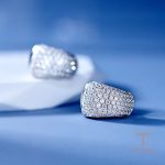 زاویه دیگر گوشواره مس ضد حساسیت آبکاری طلای سفید (رادیوم) برند مایا استون کد MY0041