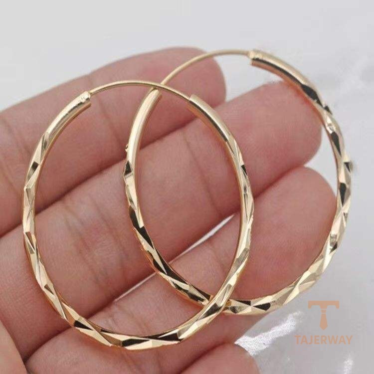 گوشواره مس ضد حساسیت آبکاری طلای ۱۸ عیار بدون نگین برند مایا استون کد MY0047