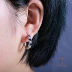 تصویر محصول گوشواره میخی آبکاری طلای ۱۸ عیار نگین اتمی برند مایا استون کد MY0052