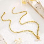 زاویه دیگر دستبند استیل ضدزنگ آبکاری طلای ۱۸ عیار برند مایا استون کد MAYA-1601388486878