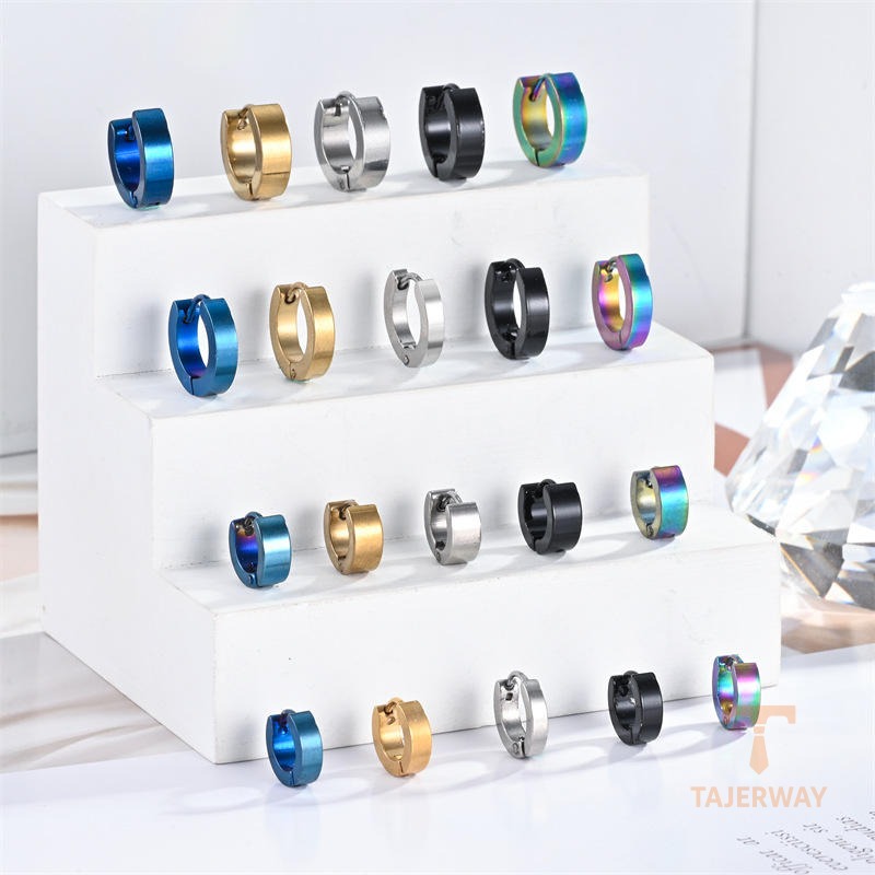 گوشواره ایرکاف استیل ضدزنگ آبکاری طلای ۱۸ عیار بدون نگین برند مایا استون کد MAYA-1601539146211