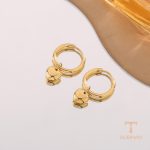 نمای مدل قفل و اتصالات گوشواره آبکاری طلای ۱۸ عیار کد N215
