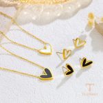گوشواره استیل ضدزنگ آبکاری طلای ۱۸ عیار برند مایا استون کد MAYA-1601383815849