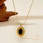 زاویه دیگر گوشواره استیل ضدزنگ آبکاری طلای ۱۸ عیار برند مایا استون کد MAYA-1601388573273
