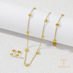 گوشواره استیل ضدزنگ آبکاری طلای ۱۸ عیار نگین‌دار برند مایا استون کد MAYA-1601166587847