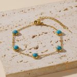گوشواره استیل ضدزنگ آبکاری طلای ۱۸ عیار نگین‌دار برند مایا استون کد MAYA-1601388455994
