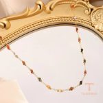 ست گردنبند با سنگ طبیعی از استیل ضدزنگ و آبکاری طلای ۱۸ عیار برند مایا استون - تصویر 8