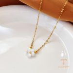 زاویه دیگر گوشواره استیل ضدزنگ آبکاری طلای ۱۸ عیار برند مایا استون کد MAYA-1601449311217