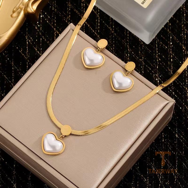 گوشواره استیل ضدزنگ آبکاری طلای ۱۸ عیار مروارید مصنوعی برند مایا استون کد MAYA-1601164393214