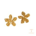 زاویه دیگر گوشواره استیل ضدزنگ آبکاری طلای ۱۸ عیار برند مایا استون کد MAYA-1601393669589