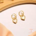 نمای مدل قفل و اتصالات گوشواره آبکاری طلای ۱۸ عیار کد MAYA-1601243287483
